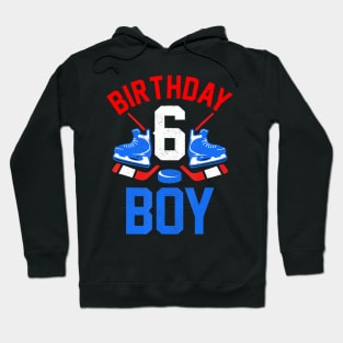 6Th Birthday For Girls Boys 6 Yrs Old Ice Hockey Fan Hoodie